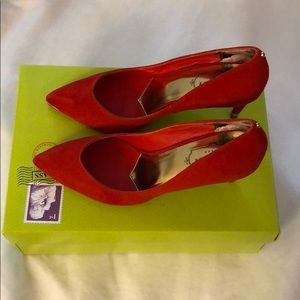 Ted Baker Monirra Red Orange Suede Pumps